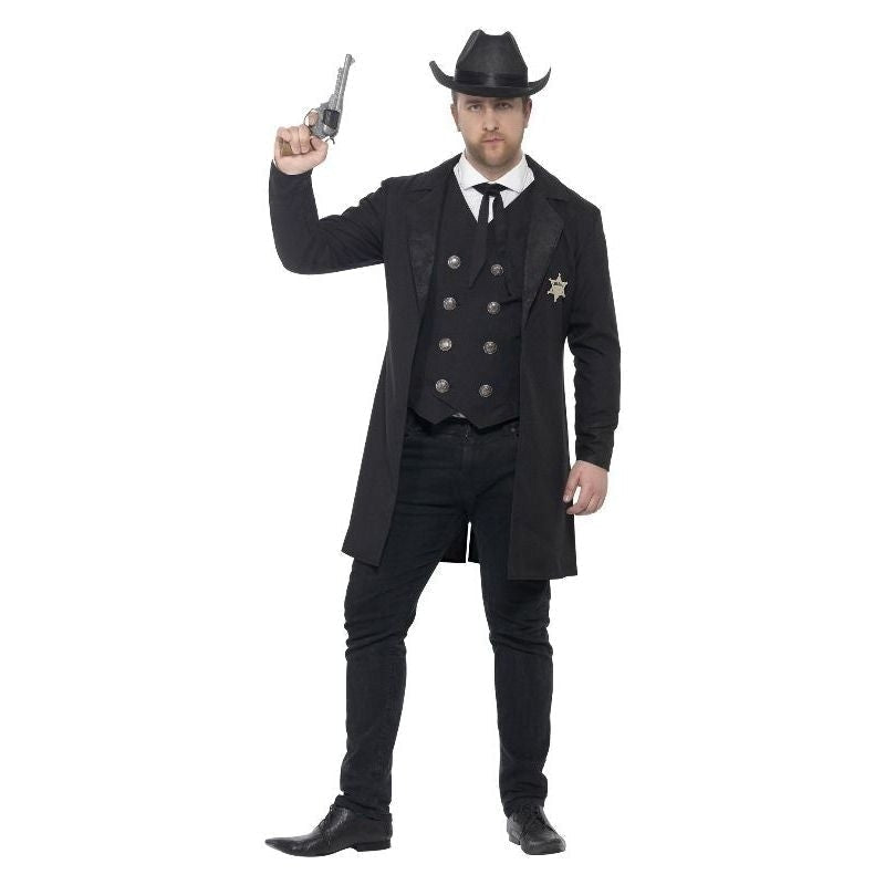 Adult Curves Sheriff Cowboy Lawman Costume in Classic Black