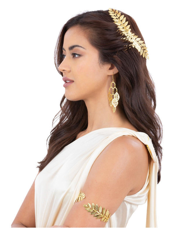 Exquisite Historical Grecian Imitation Gold Leaf Jewelry Set for Adults