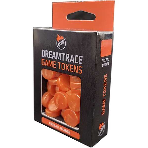 DreamTrace Fireball Orange Stackable Gaming Tokens for Tabletop Games