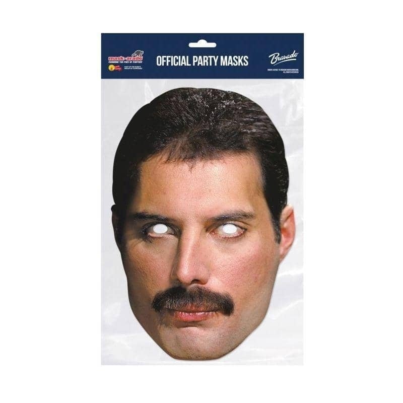 Life - Size Freddie Mercury Queen Cardboard Face Mask with Elastic