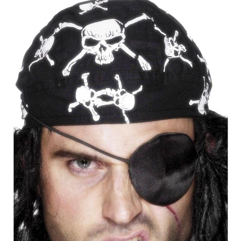 Adult Deluxe Black Satin Pirate Fancy Dress Eyepatch by Smiffys