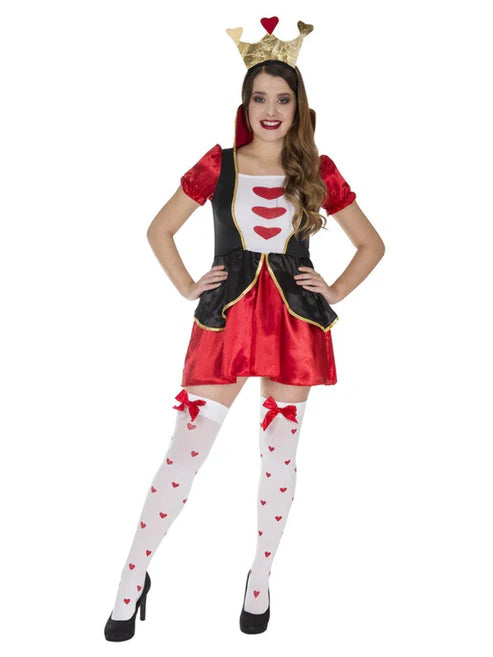 Adult Majestic Red Heart Queen Short Dress with Matching Headband