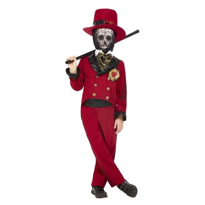 Burgundy Deluxe Day of the Dead Sacred Heart Groom Costume for Boys