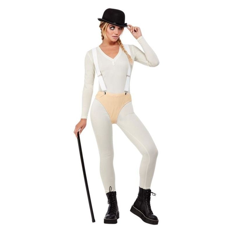 Ladies Cult Classic Adult Cosplay Costume - White Bodysuit Inspired by 'A Clockwork Orange'