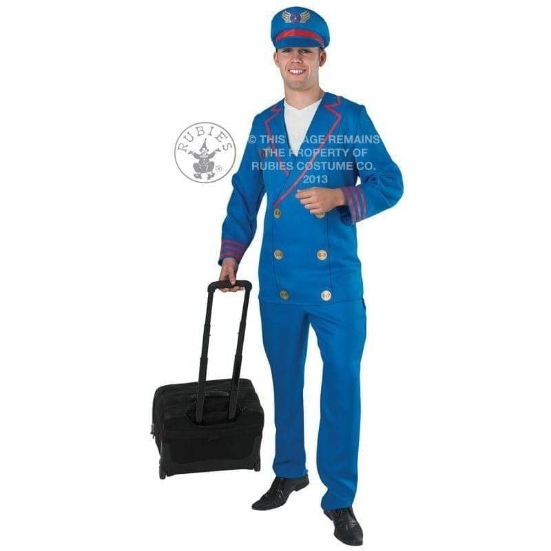 Stylish Adult Blue Pilot Costume Set with Hat