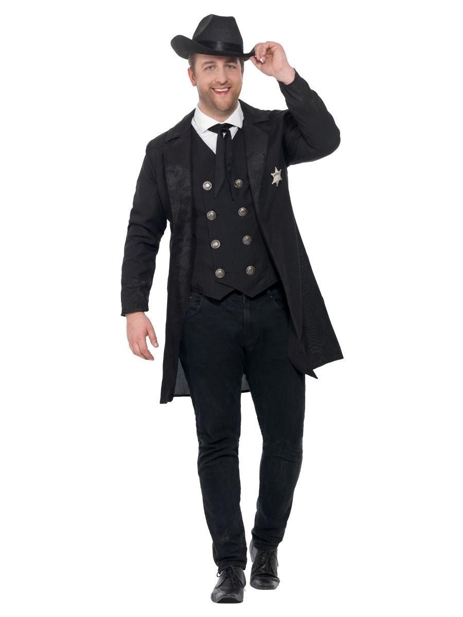 Adult Curves Sheriff Cowboy Lawman Costume in Classic Black