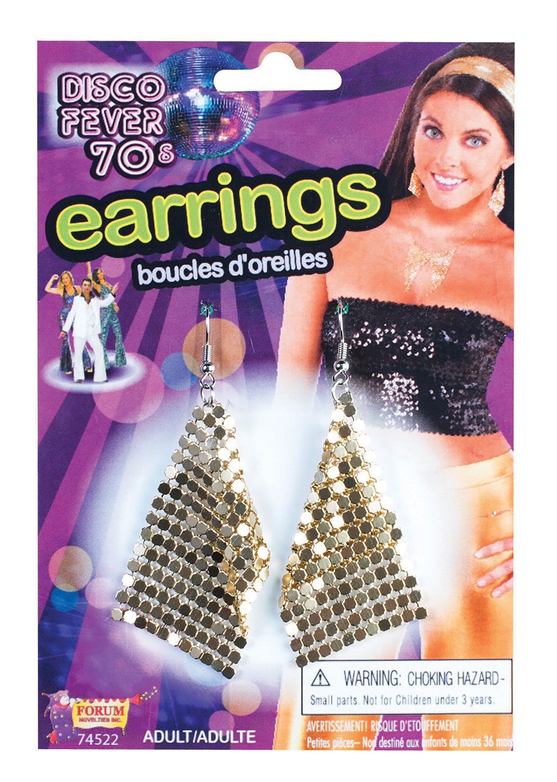 Adult Female Gold Diamond Costume Earrings for Stylish Look